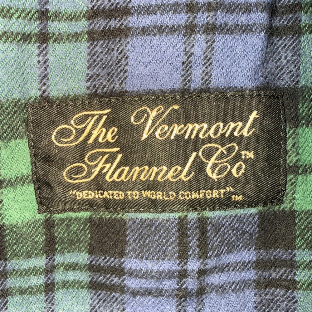 The Vermont Flannel Co Button Down Mens XS Green Blue Cotton Flannel - Picture 4 of 5